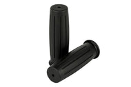 Motorcycle Hand Grips Vintage Black for 7/8 inch (22mm) Handlebars without Throttle Assembly - Highway Hawk H45-1203B