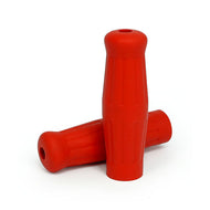 Vintage Coke Bottle Style Soft Rubber 7/8 inch (22mm) Handlebar Grips - Red - Motorcycle Storehouse 576012