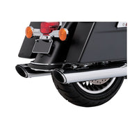 Vance & Hines 16672 Twin Slash Round Slip-on Exhaust Chrome 2017-24 Touring