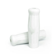Load image into Gallery viewer, Vintage Bottle Style Soft Rubber 7/8 inch (22mm) Handlebar Grips - White - Motorcycle Storehouse 576011
