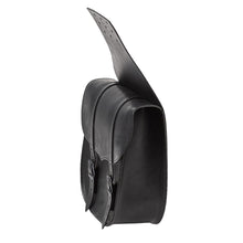 Load image into Gallery viewer, Ledrie HLZAD2-1014 Universal Saddlebag Set with Buckles Throw Over Black 9.5 Litres - Genuine Real Leather
