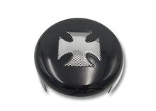 Load image into Gallery viewer, Black &amp; Chrome Maltese Iron Cross Horn Cover for Harley-Davidson - Drag Specialties 2107-0029
