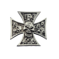 Maltese Cross with Inset Skulls Emblem Tank/Fender/Bag Decoration - Highway Hawk H01-324
