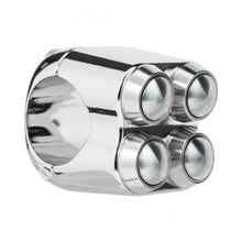 Load image into Gallery viewer, The Quad (4) Custom Micro Switch Buttons for 1 in. (25mm) Handlebars - Chrome - Motone Customs MME014
