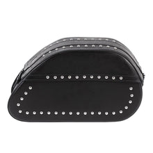Load image into Gallery viewer, Ledrie HLZAD2-1037N Saddlebag Set Rigid Studded 27 Litres fits Harley,Kawasaki,Suzuki,Yamaha made from Genuine Real Leather
