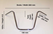 Load image into Gallery viewer, 16 in. Ape Hanger Chrome Motorcycle Handlebars 7/8 inch (22mm) Bars - Highway Hawk H55-217
