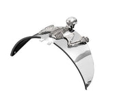 Skeleton Skull Chrome Statue Fender/Visor Ornament - L - Highway Hawk H66-071