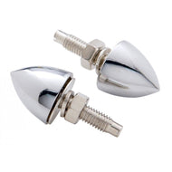Pair (2) Chrome 6mm Bullet Nuts (Plain) M6 Thread for Custom Finish  - Highway Hawk H03-101