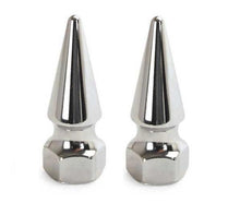 Load image into Gallery viewer, Colony Chrome Long Pike Nuts (Pair) fit M14 (14mm) Metric Bolt 1.5 Thread
