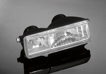 Load image into Gallery viewer, Rectangle Twin Headlight Halogen Clear Lens E-Mark, Side Mount - Gloss Black - Highway Hawk H68-1071

