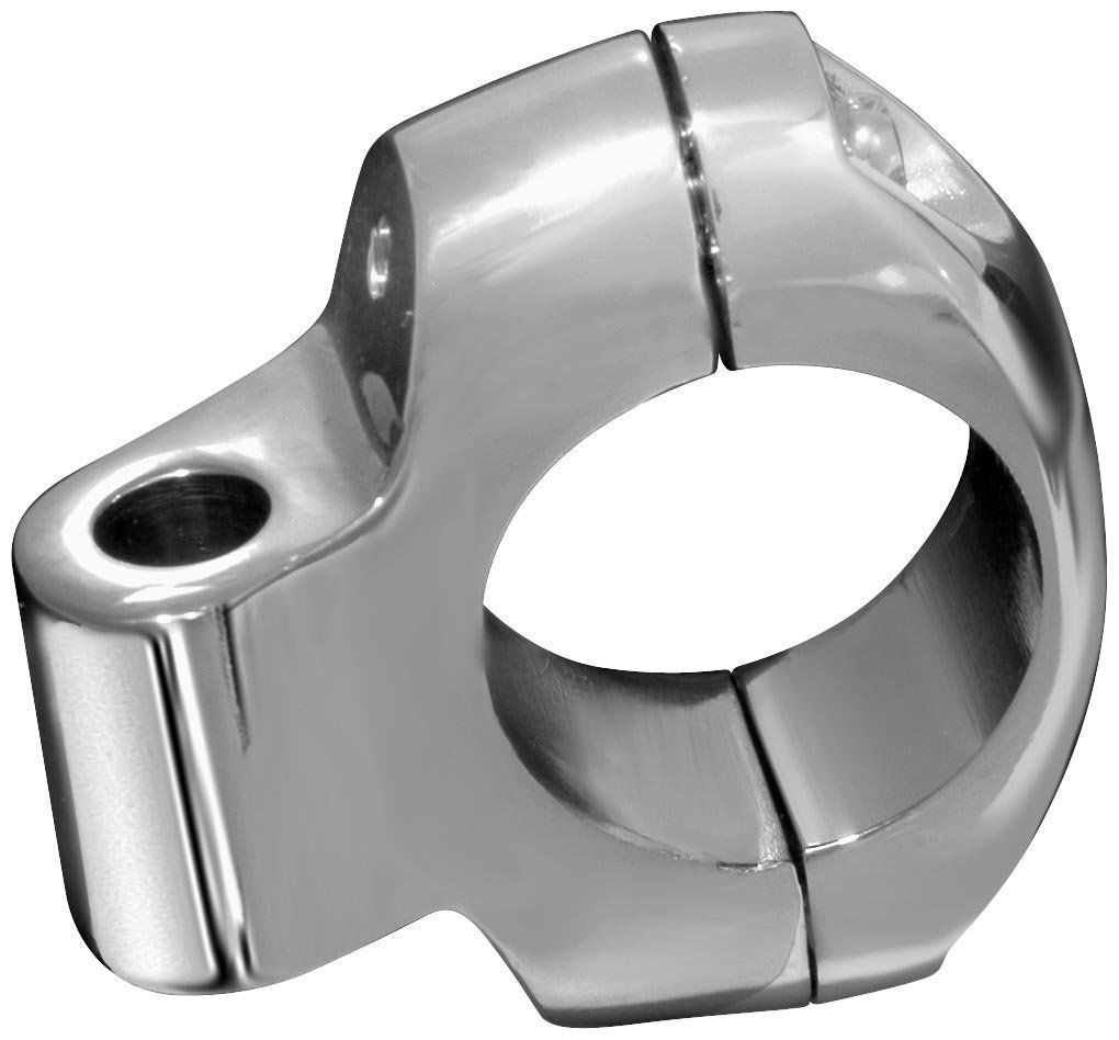 Chrome Mirror Clamp Handlebar Mount for 1-1/4 in. (32mm) Bars fit Harley-Davidson