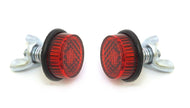 Licence/Number Plate Reflectors, Reflective Mounting Bolts Pair (2) - Red - Chris Products 19781