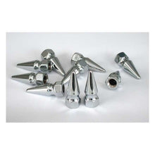 Load image into Gallery viewer, Colony Chrome Long Pike Nuts (Pair) fit M14 (14mm) Metric Bolt 1.5 Thread
