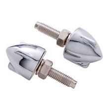 Load image into Gallery viewer, Chrome Bullet Nuts (Winged) fit 1/4 inch -24 UNF Bolt for Custom Finish - Pair - Zodiac 11112
