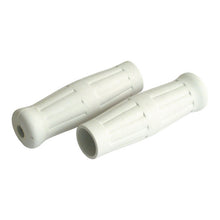 Load image into Gallery viewer, Vintage Bottle Style Soft Rubber 7/8 inch (22mm) Handlebar Grips - White - Motorcycle Storehouse 576011

