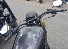 Load image into Gallery viewer, Fehling Black Flyer 1" Handlebars 85cm Wide Low Beach Bars fits Harley (Wiring Dimples)
