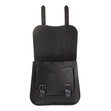 Load image into Gallery viewer, Ledrie HLZAD2-2025 Single Sided Leather Saddlebag Black "Postman" 30 Litres Universal - Genuine Real Leather

