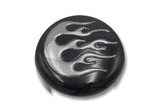 Load image into Gallery viewer, Black &amp; Chrome Flames Replacement Horn Cover for Harley-Davidson
