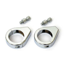 Load image into Gallery viewer, Fork Clamps for Harley-Davidson to Relocate Turn Signals/Indicators - 39mm, Chrome - Motorcycle Storehouse 980725
