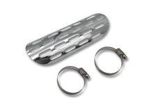 Load image into Gallery viewer, Chrome Slotted Exhaust Heat Shield Cover for up to 60mm Diameter Pipe - Highway Hawk H65-557
