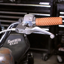 Load image into Gallery viewer, VANS B02VTGR Waffle Motorcycle Rubber Grips for 1 inch (25mm) Handlebars (Pair) Gum Rubber Brown
