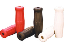 Load image into Gallery viewer, Vintage Bottle Style Soft Rubber 1 inch (25mm) Handlebar Grips - White - Motorcycle Storehouse 906103
