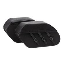 Load image into Gallery viewer, Ledrie HLZAD2-1027 Universal Saddlebag Set Rigid Black 20 Litres - Genuine Real Leather
