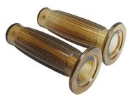 Replica Beston Vintage Style Ribbed 1 inch (25mm) Handlebar Grips Rubber - Gel Brown