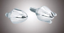 Load image into Gallery viewer, Chrome Bullet Nuts (Winged) fit 1/4 inch -24 UNF Bolt for Custom Finish - Pair - Zodiac 11112
