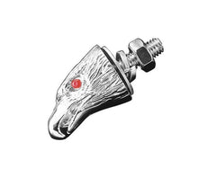 Load image into Gallery viewer, Eaglehead American Eagle Nut (1) Chrome, Red Eyes 1/4 inch -20 UNC Zodiac 011491
