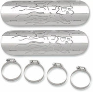 Flaming Skull Exhaust Universal Muffler Heat Shield Set - Drag Specialties 1861-0102