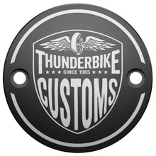 Load image into Gallery viewer, Thunderbike 22-74-020 Ignition (Timer) Cover "Thunderbike Logo" Design fits Harley-Davidson Softail, Touring Milwaukee Eight models
