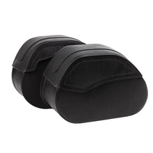 Load image into Gallery viewer, Ledrie HLZAD2-2030 Saddlebag Set / Panniers (20L) Leather Black fits Indian Scout/Kawasaki Vulcan S made from Genuine Real Leather
