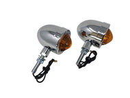 Turn Signal/Indicators Bullet Lights Pair (2) - Chrome  - Highway Hawk H68-5001
