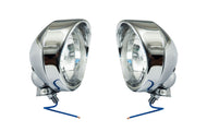 Chrome Visor 4 inch Spot Lights (Pair) Motorcycle Highway Lights E-Mark - Drag Specialties 2001-0277_PAIR