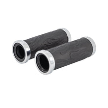 Load image into Gallery viewer, Flame Moulded Rubber 1 inch Grips with Chrome End Caps (Pair)
