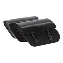 Load image into Gallery viewer, Ledrie HLZAD2-1041 Universal Saddlebag Set Rigid Black 14 Litres - Genuine Real Leather
