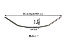 Load image into Gallery viewer, Handlebar "Flyer Wide" 1 inch (25mm) for Harley-Davidson - Chrome - Highway Hawk H557-206
