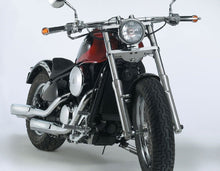 Load image into Gallery viewer, Drag-Style Extra Wide Black 1 inch (25mm) Motorcycle Handlebars - Highway Hawk H55-214B
