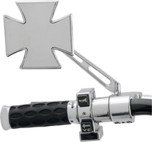 Load image into Gallery viewer, Maltese (Iron) Gothic Cross Mirrors for Harley (Pair) - Chrome - Drag Specialties 1901-6009_PAIR
