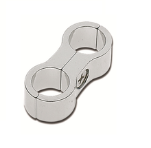 Load image into Gallery viewer, Chrome Double Hose Separator Clamp for Oil/Fuel Lines (up to 3/8 in.) - Motorcycle Storehouse 517557
