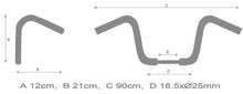 Load image into Gallery viewer, Handlebars "Poseidon" 1-1/4 inch (32mm) Diameter - Chrome - Highway Hawk H55-261
