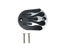 Load image into Gallery viewer, Master Brake Cylinder Cover Black &amp; Billet Alu "Flames" fits Harley-Davidson Sportster - Highway Hawk H457-032
