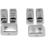 Chrome Switch Cap Kit for Harley-Davidson Softail (6 Covers) - Motorcycle Storehouse 920114