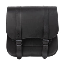 Load image into Gallery viewer, Ledrie HLZAD2-2025 Single Sided Leather Saddlebag Black "Postman" 30 Litres Universal - Genuine Real Leather
