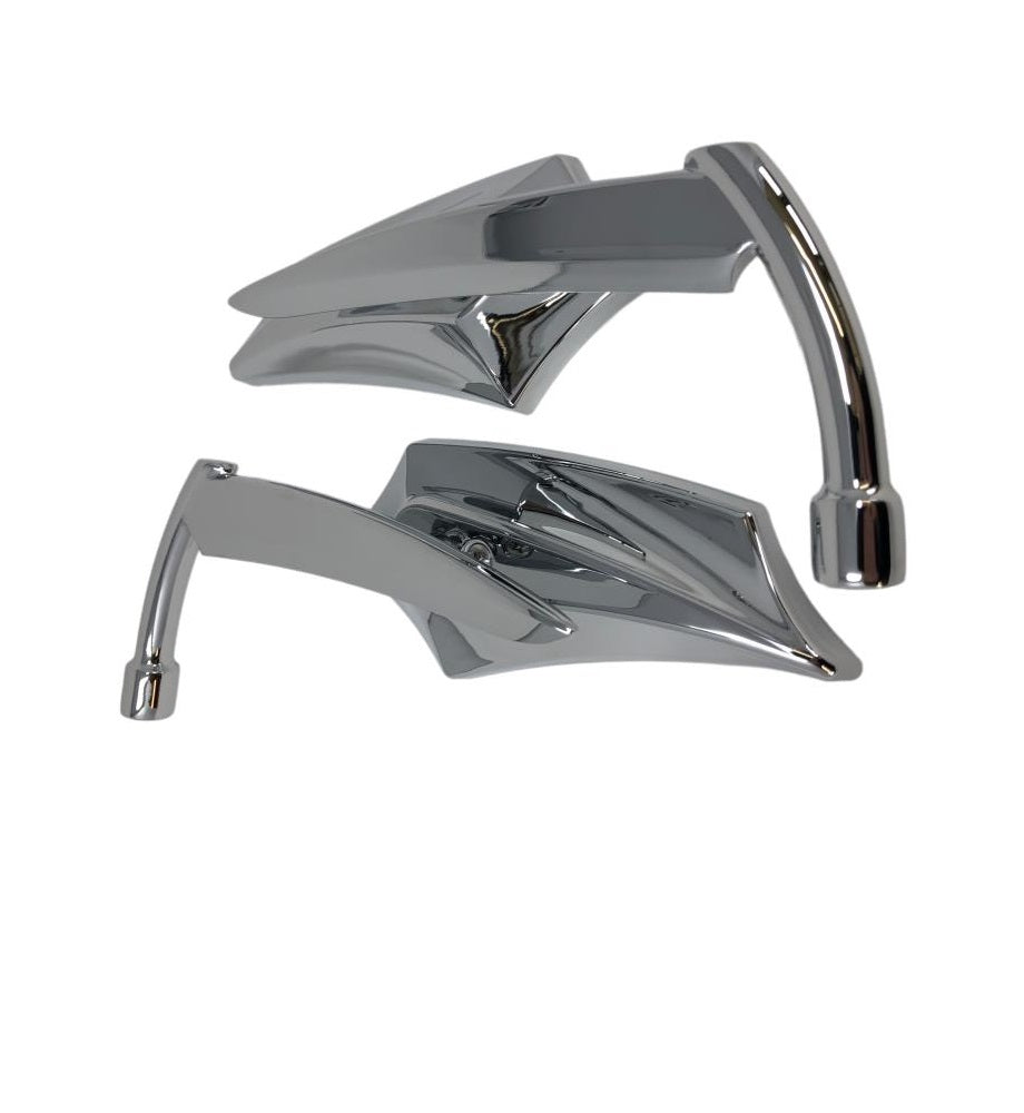 Mirror Set Razor (Pair) for Metric Cruiser/Harley-Davidson - Chrome