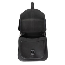 Load image into Gallery viewer, Ledrie HLZAD2-2027 Single Sided Leather Saddlebag Black "Postman" 37 Litres Universal - Genuine Real Leather
