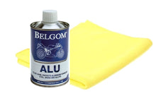 Load image into Gallery viewer, Belgom Alu Aluminium Alloy Metal Liquid Polish plus Lint Free Polishing Cloth - 250ml
