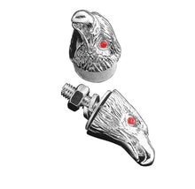 Load image into Gallery viewer, Pair Eaglehead American Eagle 6mm Nuts Chrome, Red Eyes M6

