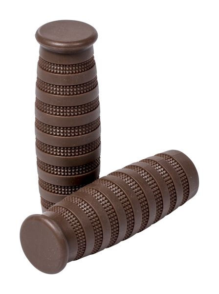 Motorcycle Grips Street Brown for 1 inch (25mm) Handlebars without Throttle Assembly - Highway Hawk H45-1200